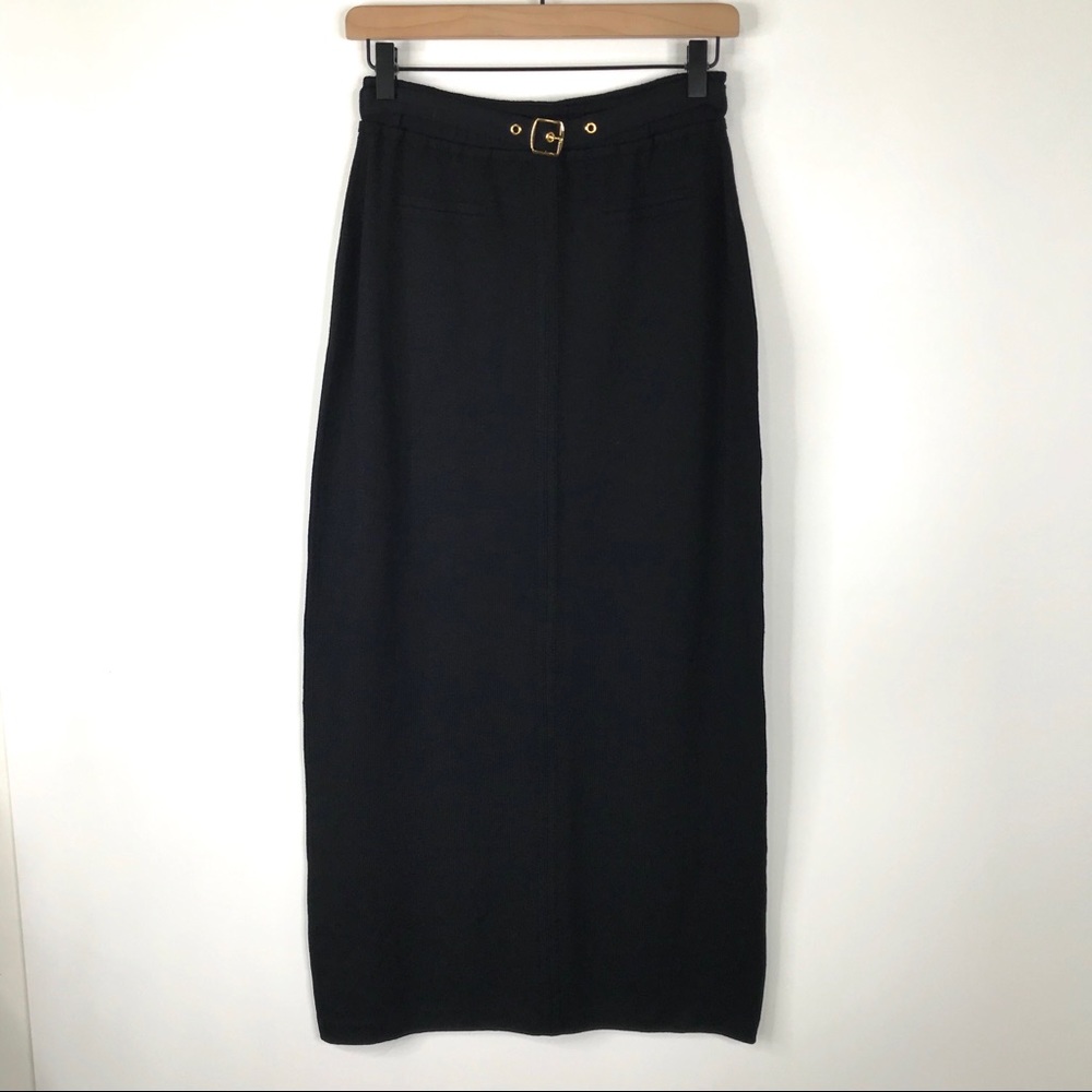 St. John Black Knit Long Skirt by Marie Gray Small